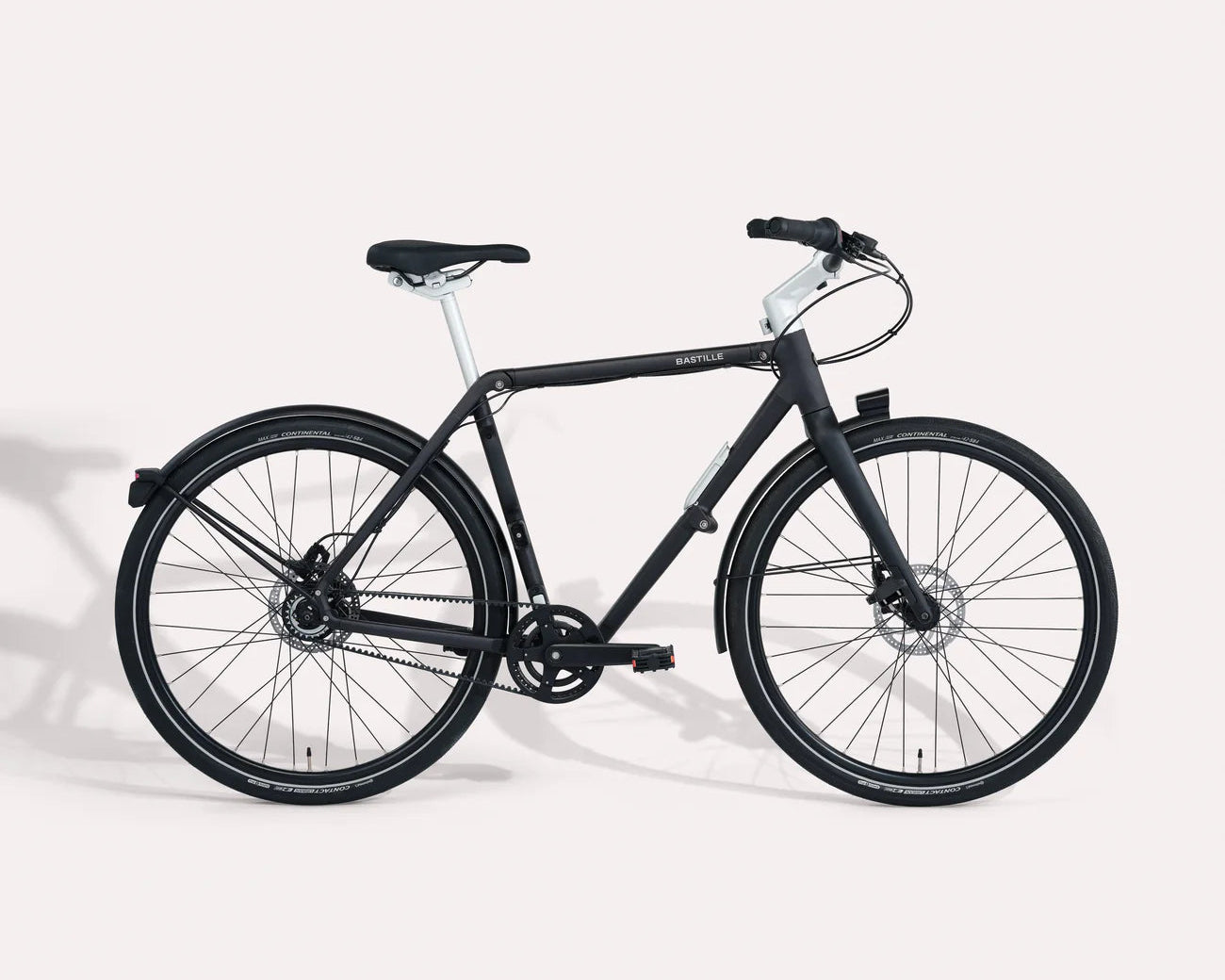 Black bicycle on a white background
