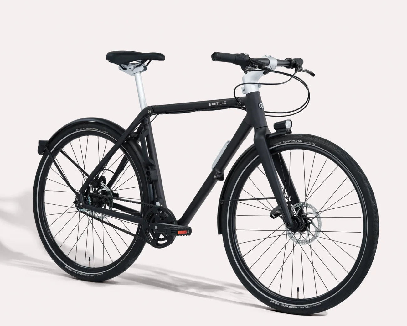 Black Bastille folding bicycle on a white background