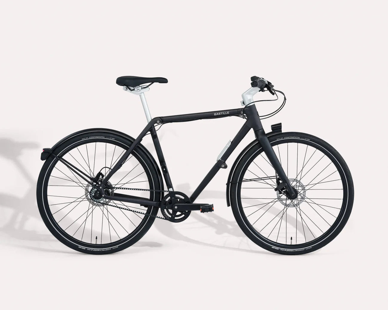 Black Bastille Folding bicycle on a white background