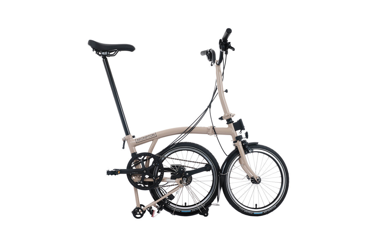 Brompton Foldable bicycle on a white background