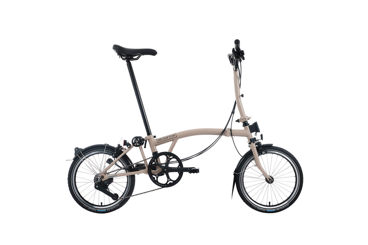 Brompton Foldable bicycle on a white background