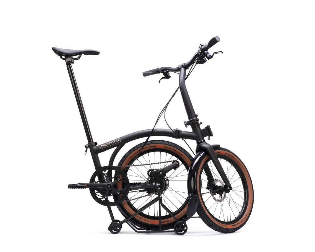 Foldable Brompton G Line bicycle on a white background