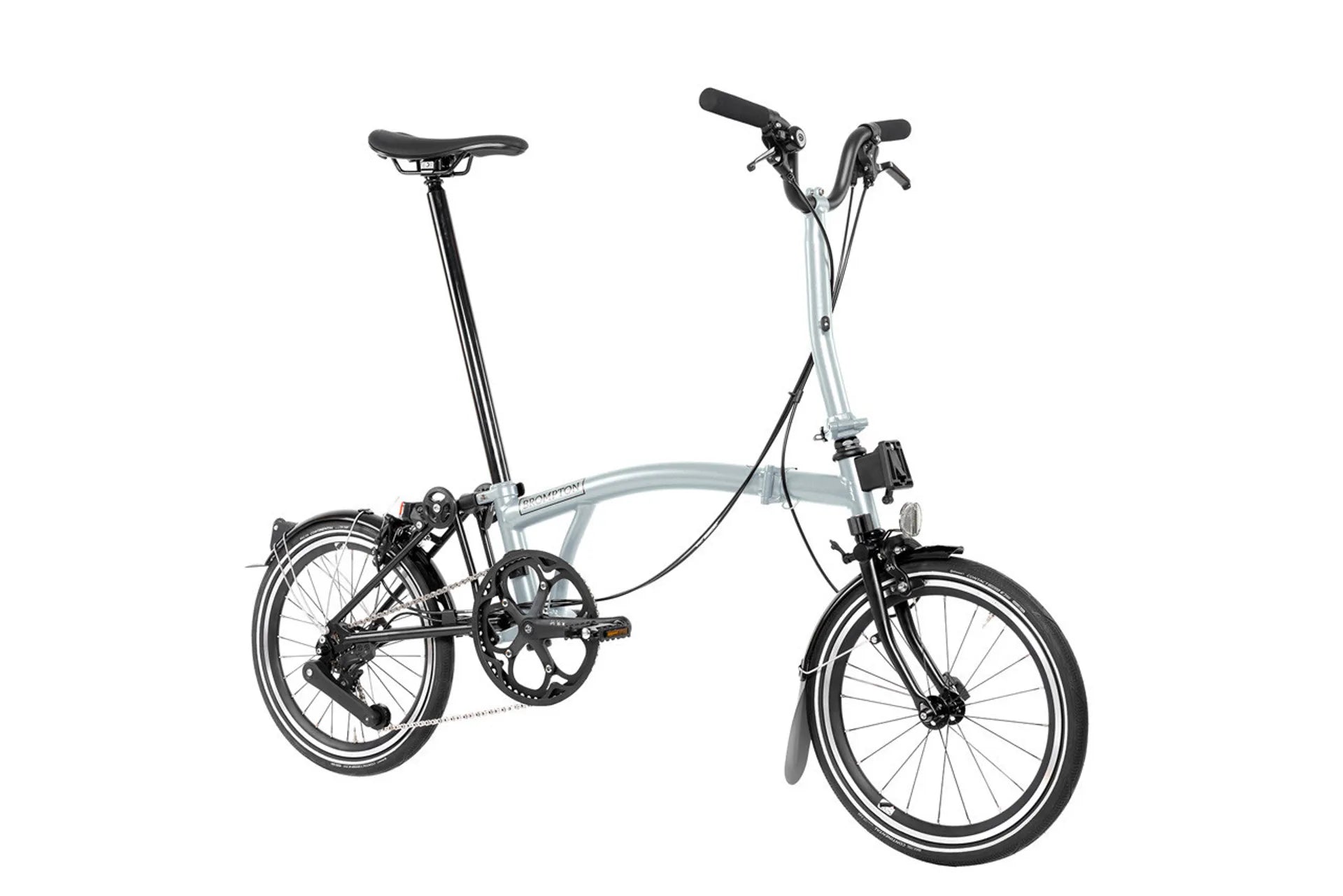 Folding bicycle on a white background