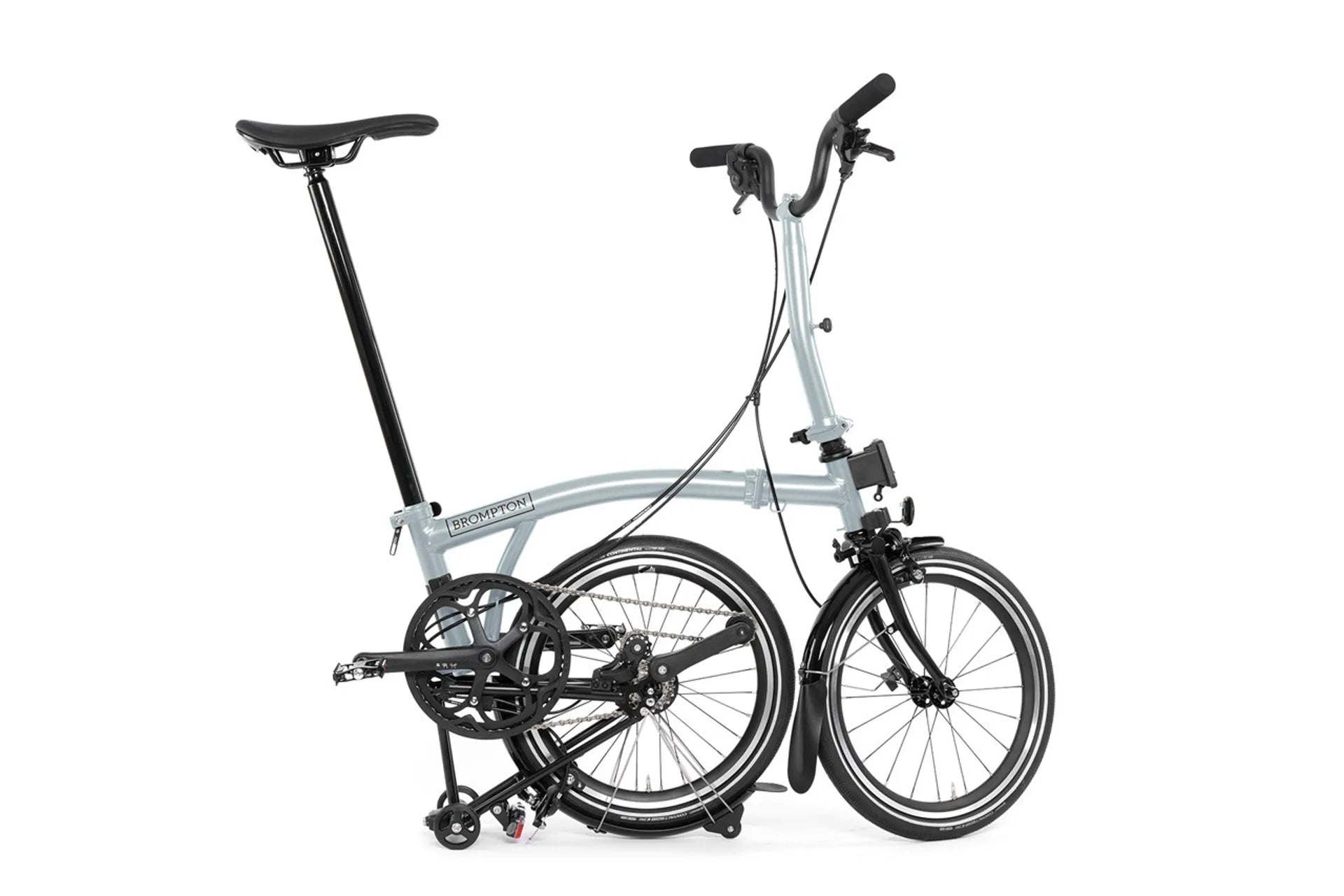 Folding bicycle on a white background