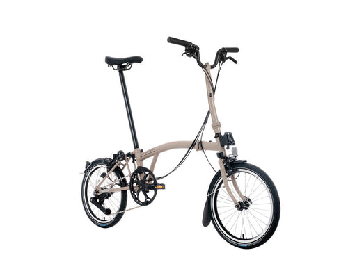 Brompton Foldable bicycle on a white background