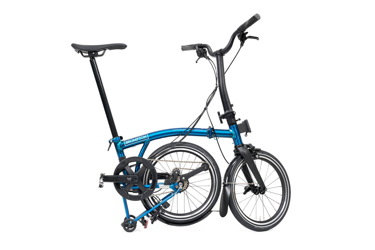 Half folded brompton p line on a white background