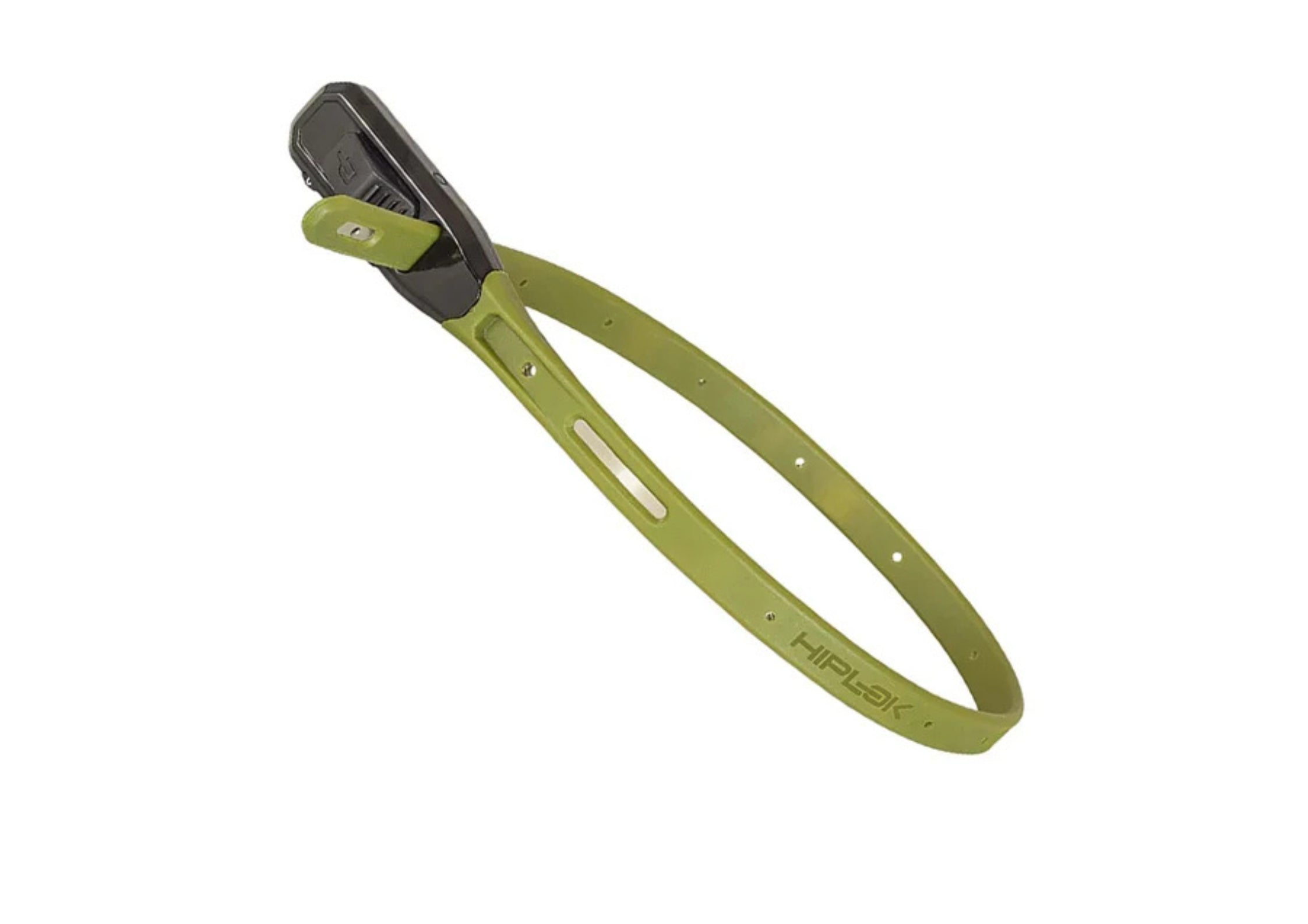 Green 'Hiplok' branded ziplock style lock on a white background