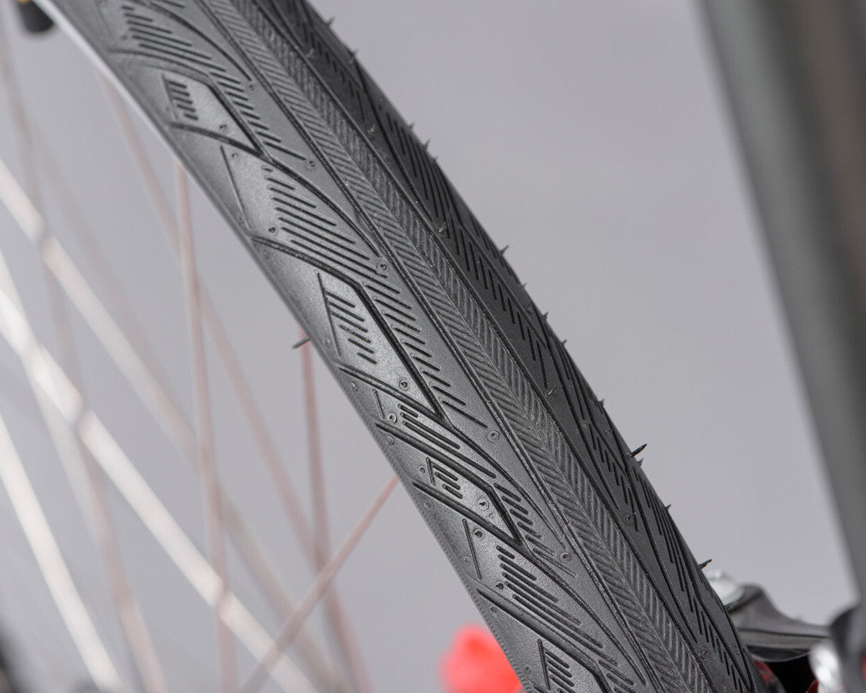 Close up of bicycle tire.