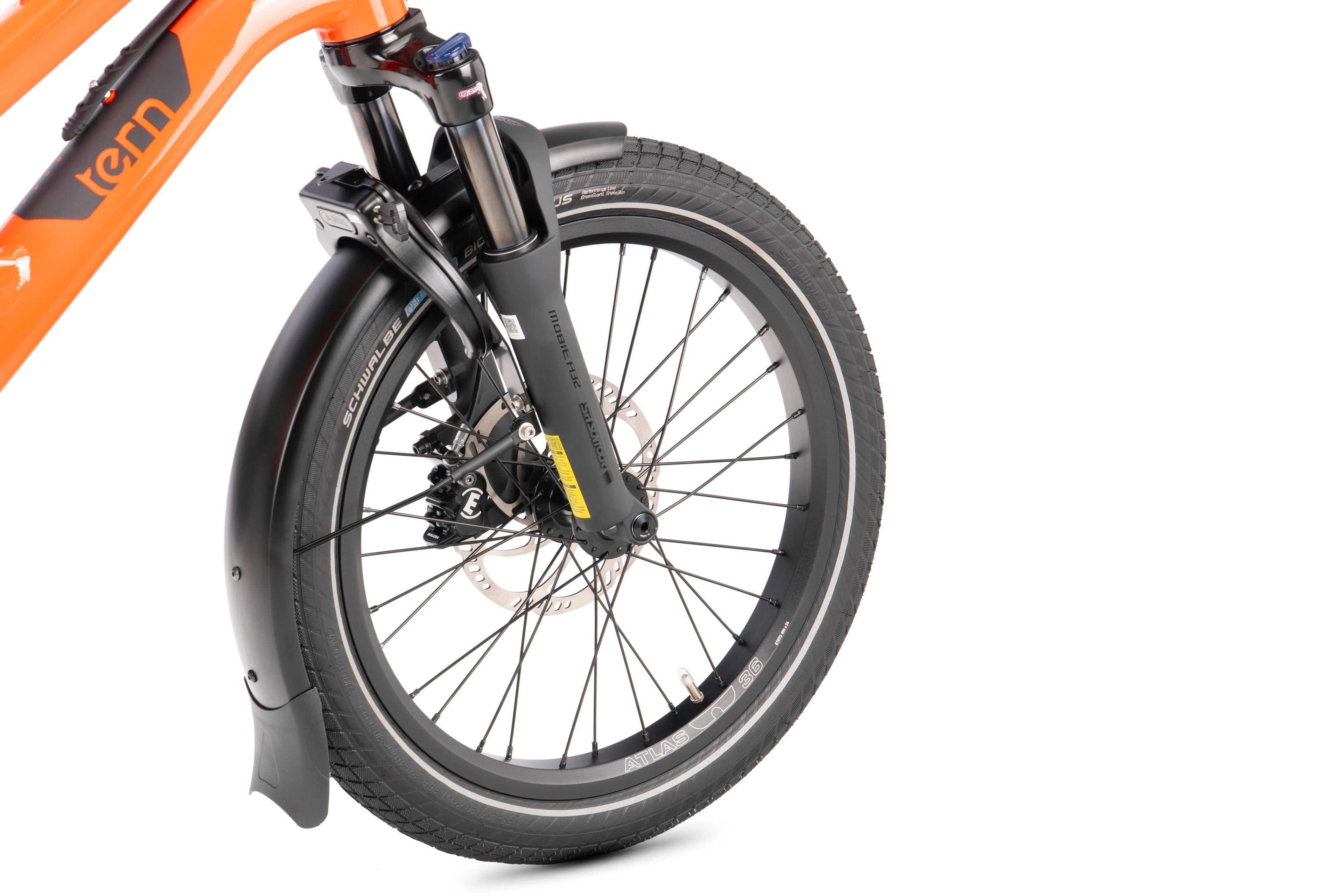 Close-up of a bicycle wheel with a white background