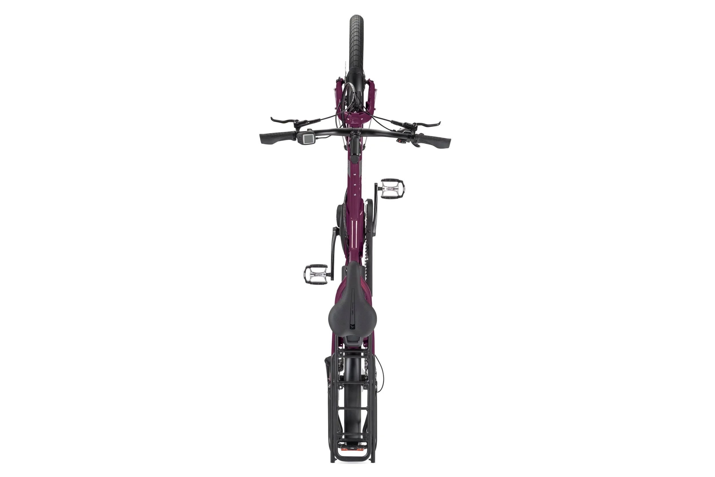 Purple bicycle on a white background