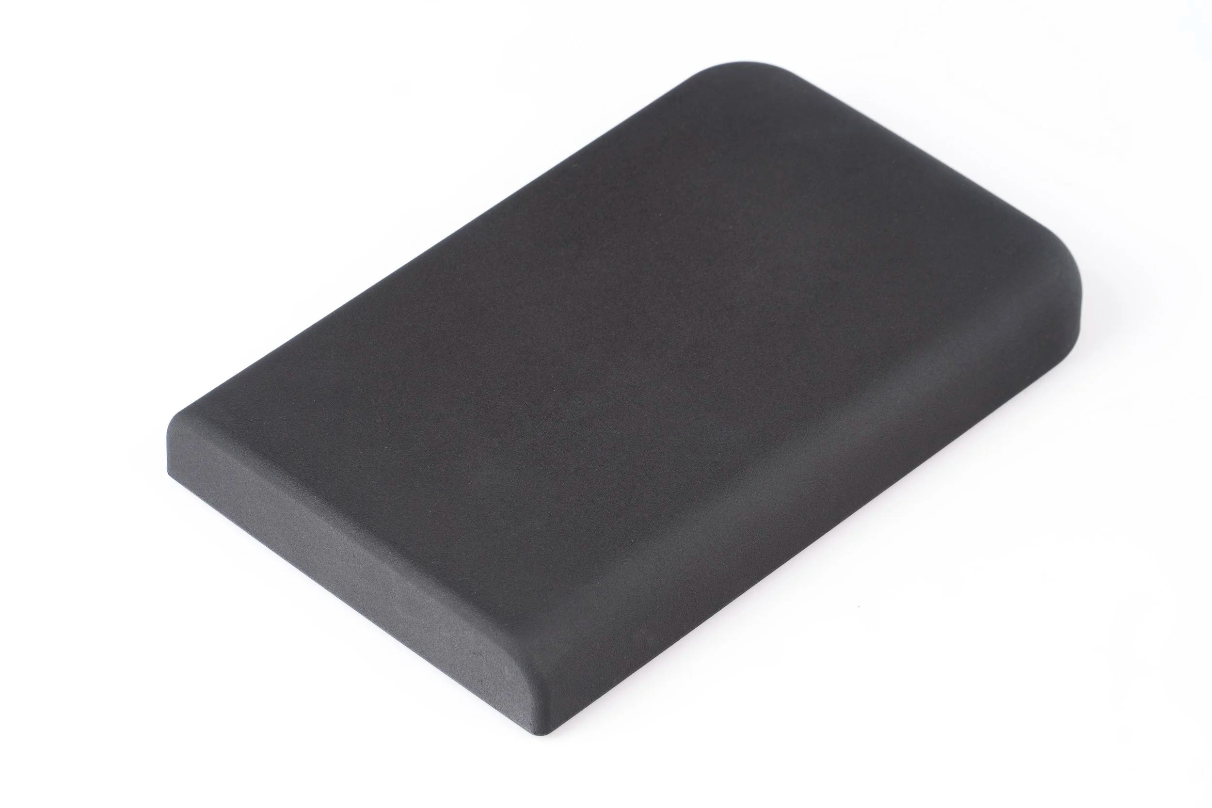 Black rectangular cushion on a white background