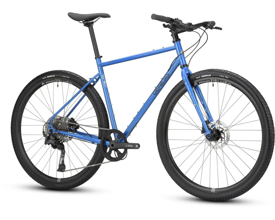Blue bicycle on a white background
